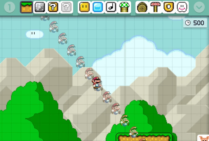 Checking jump distance in Mario Maker