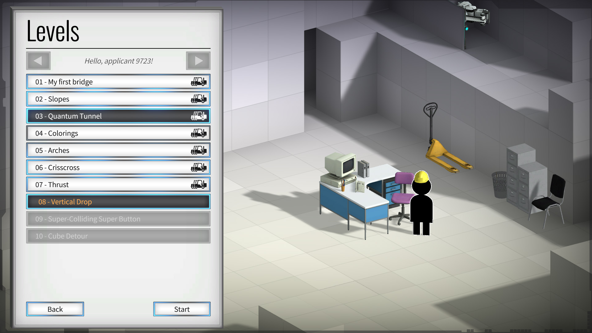 Bridge Constructor Portal Level Select