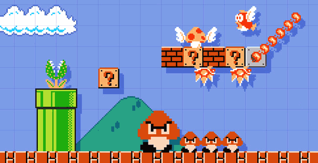 Mario Maker drop shadow