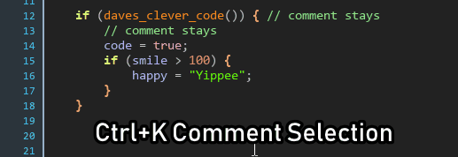 GameMaker Easy Comment Ctrl+K